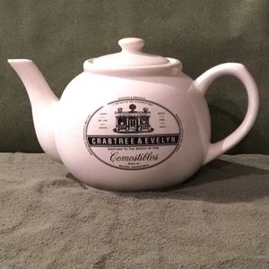 Crabtree & Evelyn Cosmestibles Creamware Porcelain Teapot With Lid